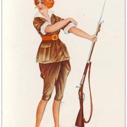 CPA illustr&eacute;e SAGER Xavier Femme soldat Belgique Guerre