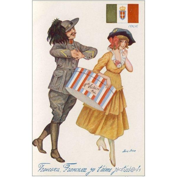 CPA illustr�e SAGER Xavier L�entente des alli�s Guerre