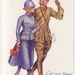 CPA illustr&eacute;e SAGER Xavier L&acute;entente des alli&eacute;s Guerre