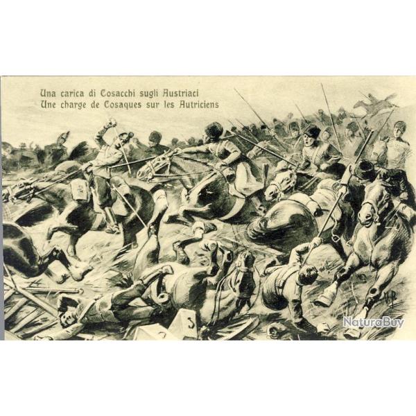 CPA Illustr�e Italie Une charge de cosaques sur les Autriciens Guerre