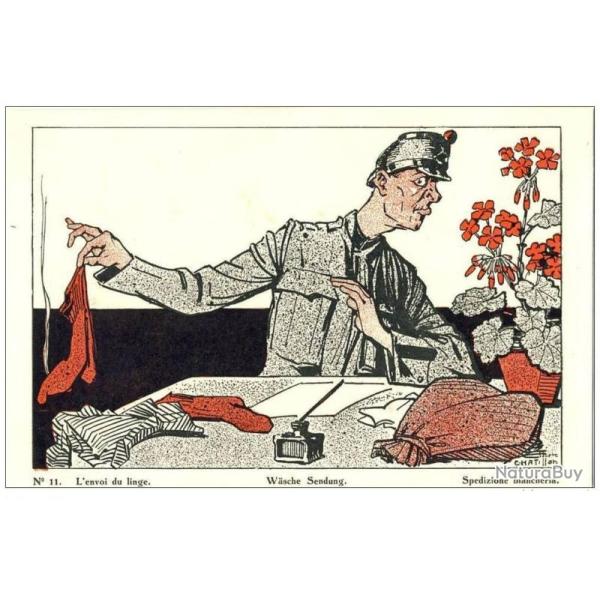 CPA Illustrateur CHATILLON Soldat Humour Satire Guerre