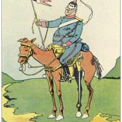 CPA Illustrateur DERDY Satire politique Cavalier Guerre Noble attitude !