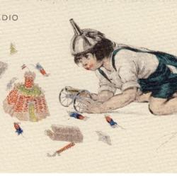 CPA Illustrateur HAZZA C. Enfant Guerre Militaria Italia