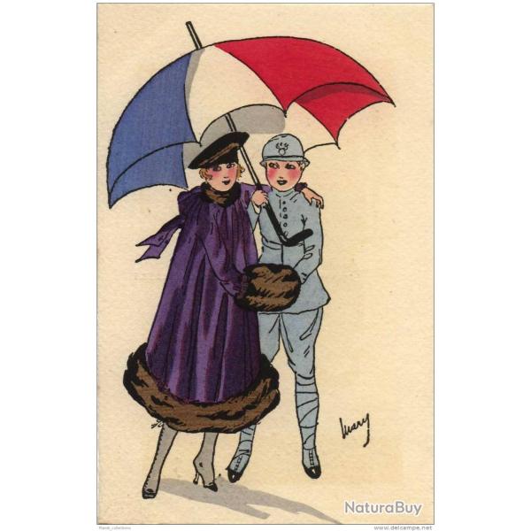 CPA illustr�e MARY - Soldat Militaire Femme Mode France