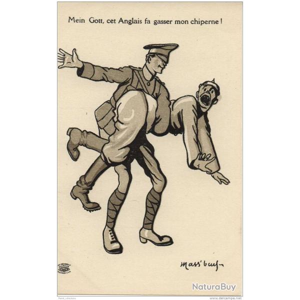 CPA illustr�e Mass�boeuf - Caricature militaire Guerre