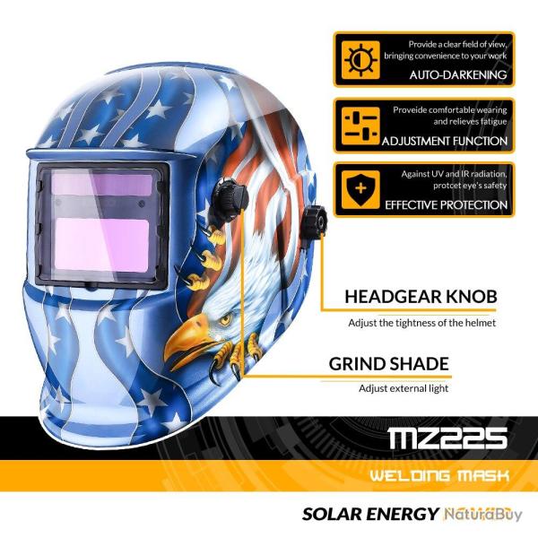 Masque Automatique de Soudeur Visiere avec Filtre Reglable-MZ225 20260729082506