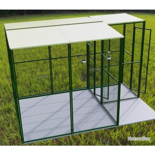 Volire jardin 2x2x2 m + SAS 1x1x2 m volire jardin voliere canari voliere XXXL cielterre-commerce