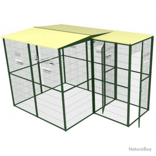 Voli�re jardin 2x2x2 m + SAS 1x1x2 m ins�parable perruche canari manndarin XXL cielterre-commerce