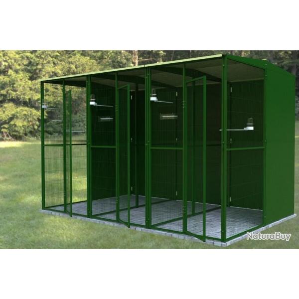 Voli�re jardin 3x2x2 m s�par� en trois voli�re jardin voliere canari voliere XXL cielterre-commerce