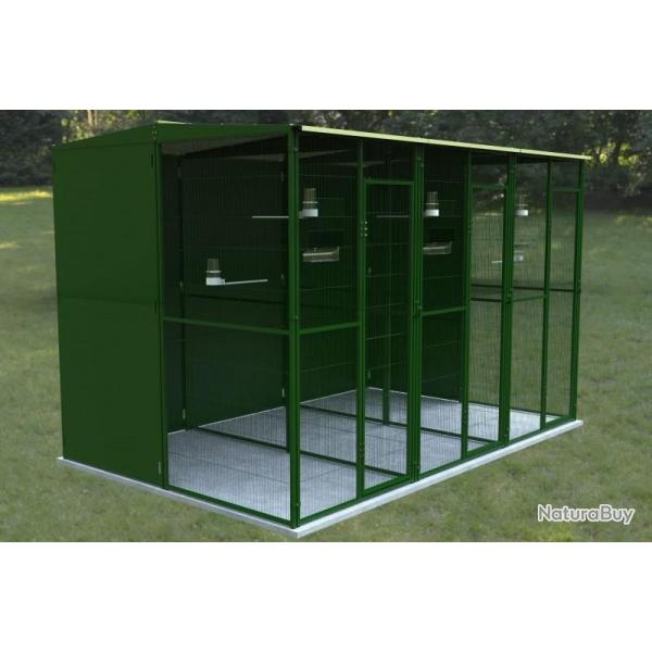 Voli�re jardin 3x2x2 m s�par� en trois voli�re jardin voliere canari voliere 6m� cielterre-commerce