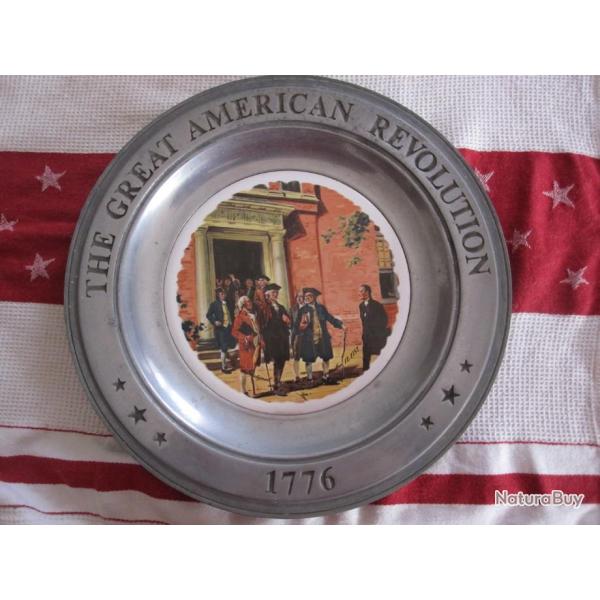 ASSIETTE EN ETAIN "THE GREAT AMERICAN REVOLUTION 1776 "