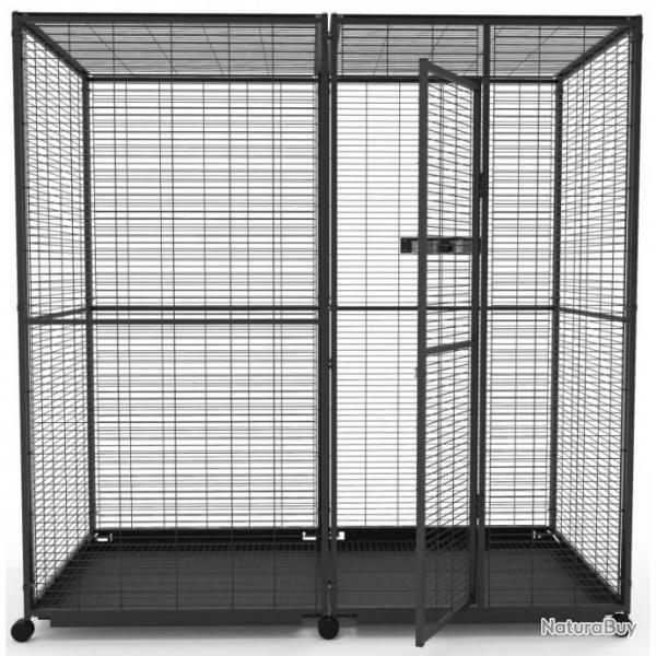 Volire mobile 2x1x2 m pour perroquet cage perroquet Volire 2x1x2 m ara cacatoes cielterre-commerce