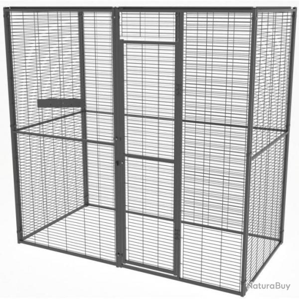 Volire panoramique 2x1x2 m toit maille cage perroquet volire exterieure ara cielterre-commerce