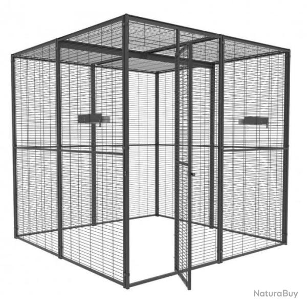 Volire panoramique 2x2x2 m toit maille cage perroquet volire intrieure ara cielterre-commerce