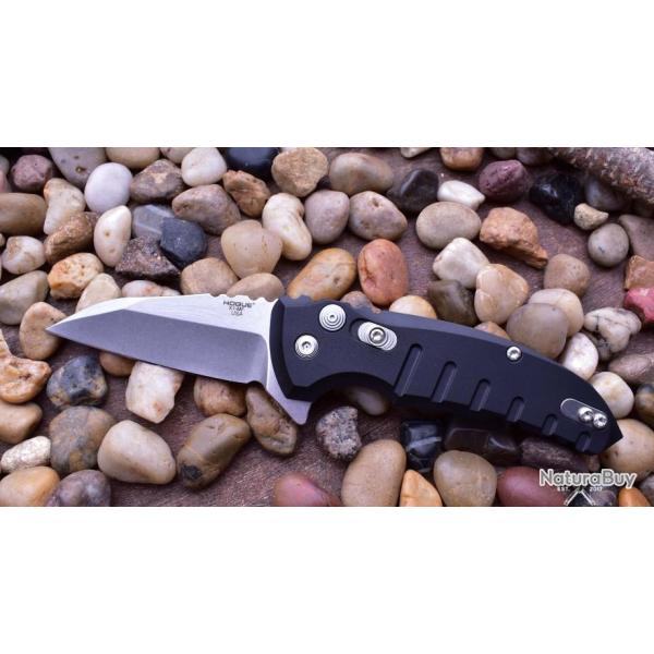 HO24160 Hogue Elishewitz X1 Microflip CPM-154 Blade Black Aluminum Handles Push Button USA