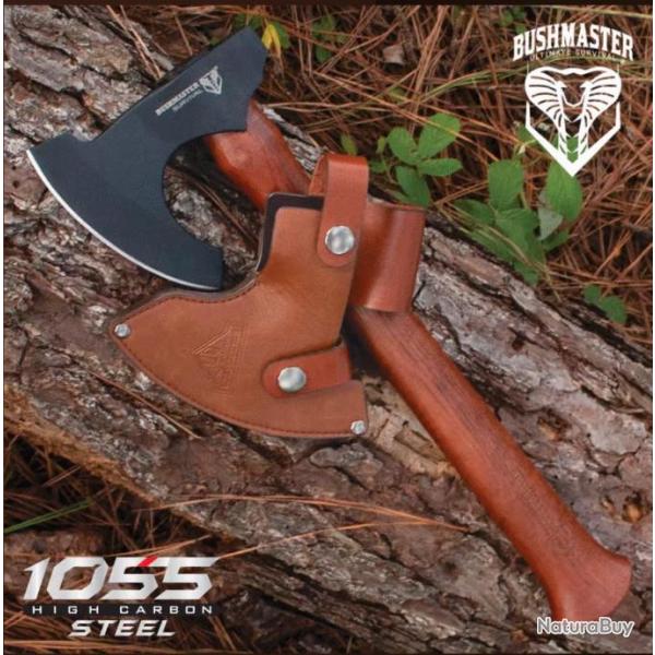 Hache de Viking United Cutlery Bushmaster Axe Lame Acier Carbone 1055 Manche Bois Etui Cuir UC3438 -