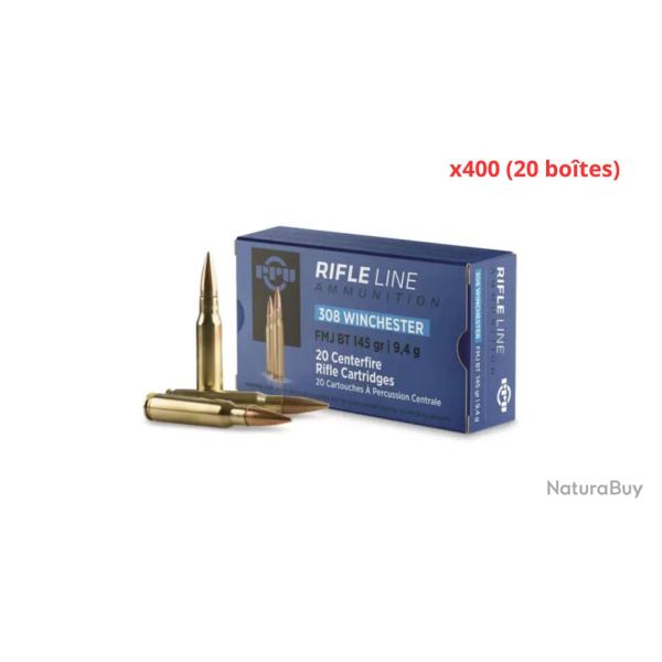 MUNITIONS PARTIZAN CALIBRE 308 Win FMJ 145gr - 9.4g x400 