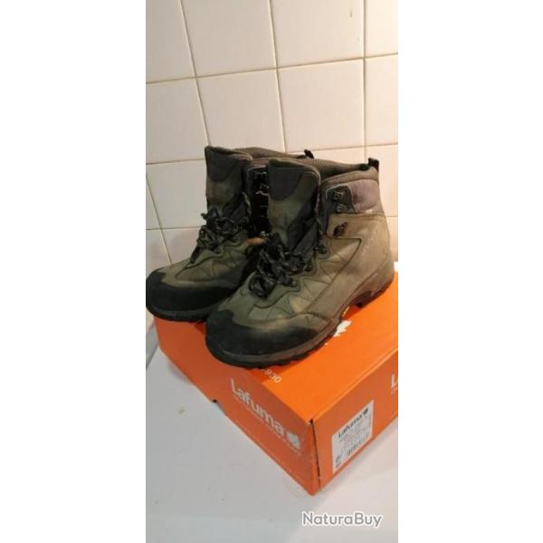 Chaussures de randonne LAFUMA cuir semelle VIBRAM pare-pierres T 42 2/3 TBE
