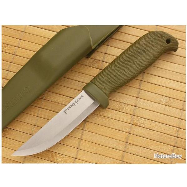 Couteau Cold Steel Finn Hawk OD Green Manche TPR Lame Acier 4116 Etui Secure-Ex CS20NPK