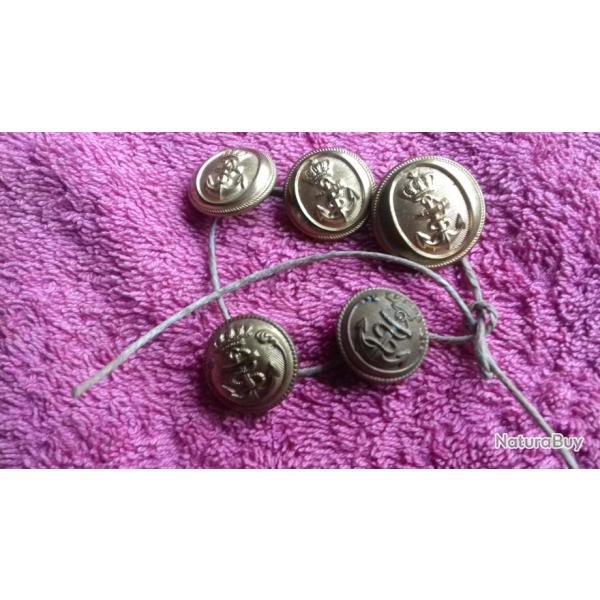 BOUTON UNIFORME FRANCAIS  D`OFFICIER DE MARINE SECOND EMPIRE