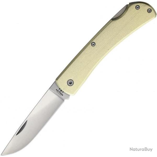 Couteau Bear & Son Manche Aluminium Gold Lame Acier Inox Clip Made In USA BCC138L