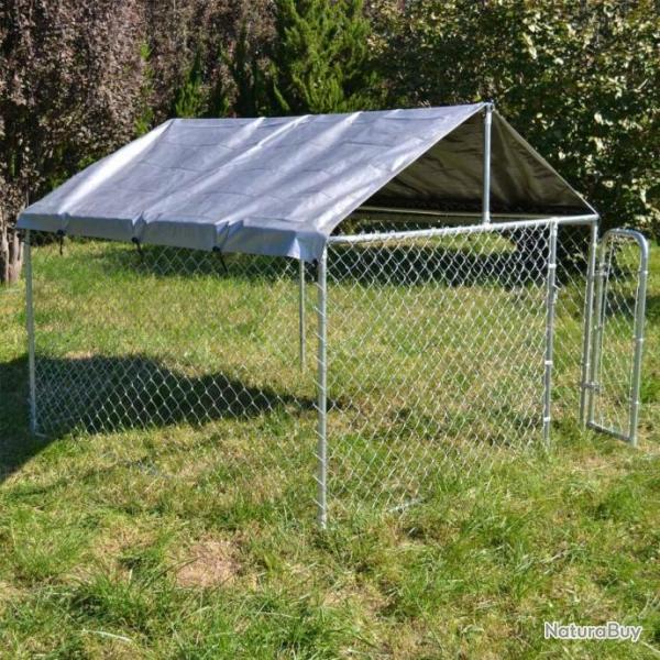 Chenil 5,30m� cloture enclos chien parc exterieur CHENIL GALVAchenil grillag� cielterre-commerce