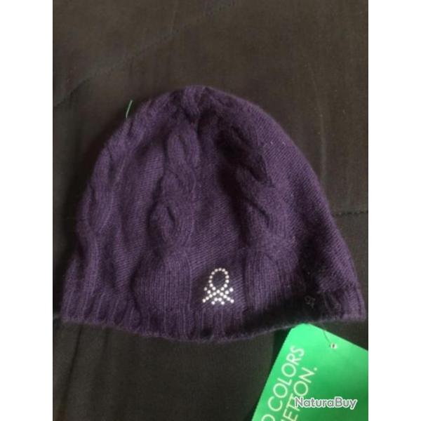 1 bonnet enfant 12 / 18 mois violet benetton