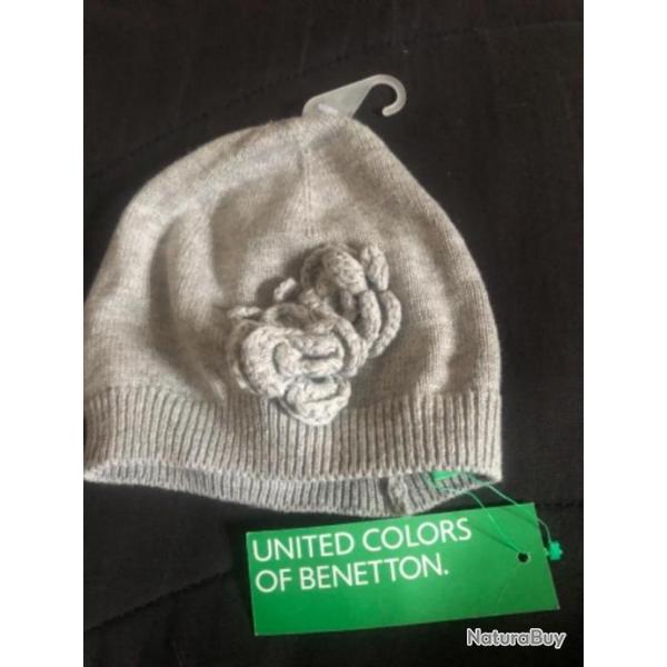 1 bonnet enfant 12 / 18 mois gris fleur benetton
