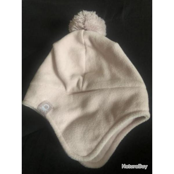 1 bonnet enfant 9 / 12 mois rose p�le  benetton