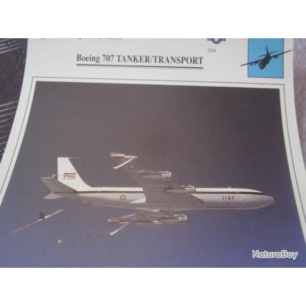 FICHE  AVIATION  TYPE TRANSPORT ET DE LIAISON  /  BOEING 707 TANKER TRANSPORT  USA