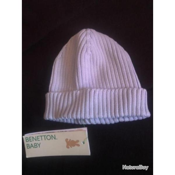 1 bonnet enfant 6 / 9 mois bleu ciel   benetton