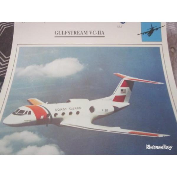 FICHE  AVIATION  TYPE TRANSPORT ET DE LIAISON  /  GULFSTREAM VC IIA  USA
