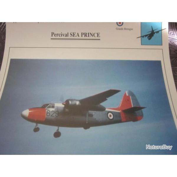 FICHE  AVIATION  TYPE TRANSPORT ET DE LIAISON  /  PERCIVAL SEA  PRINCE  G BRETAGNE