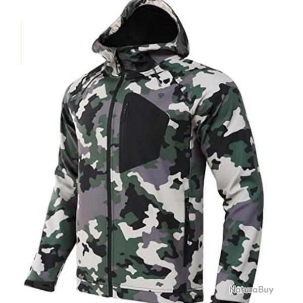 Veste polaire camouflage pour homme - Manteau d'hiver - Livraison gratuite et rapide