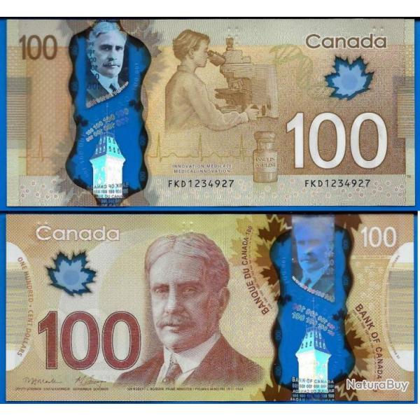 Canada 100 Dollars 2011 Billet Polymere Innovation Medicale Borden Dollar