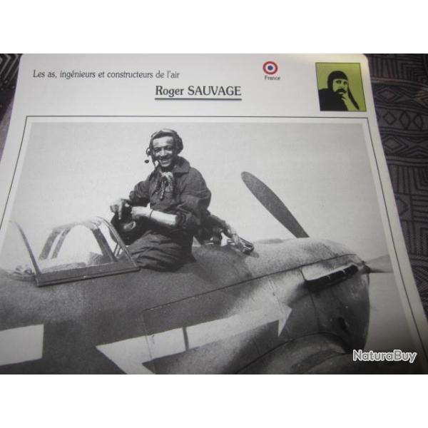 FICHE  AVIATION  LES AS INGENIEURS ET CONSTRUCTEURS DE L AIR  /  ROGER SAUVAGE