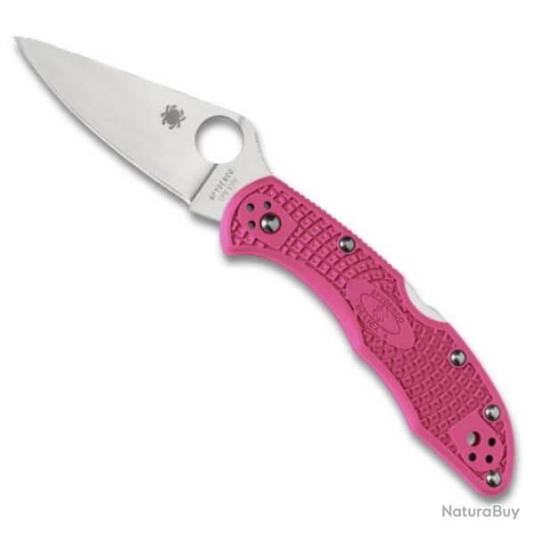 C11FPPNS30V-Couteau de poche Spyderco Delica 4 rose