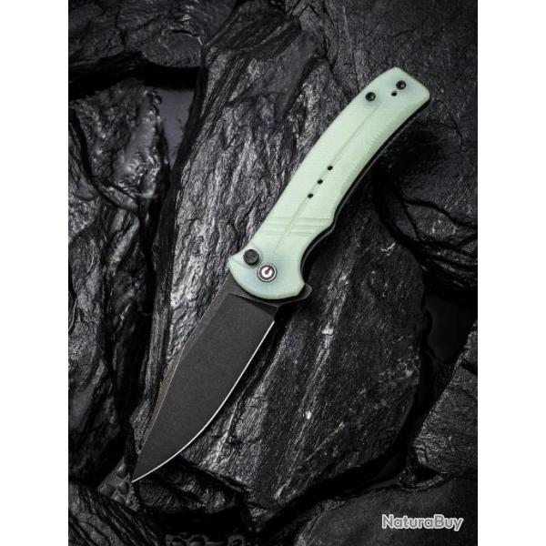 Couteau CIVIVI Cogent Jade Button Lock Manche G10 Lame Acier 14C28N Plain IKBS Clip CIVC20038D3