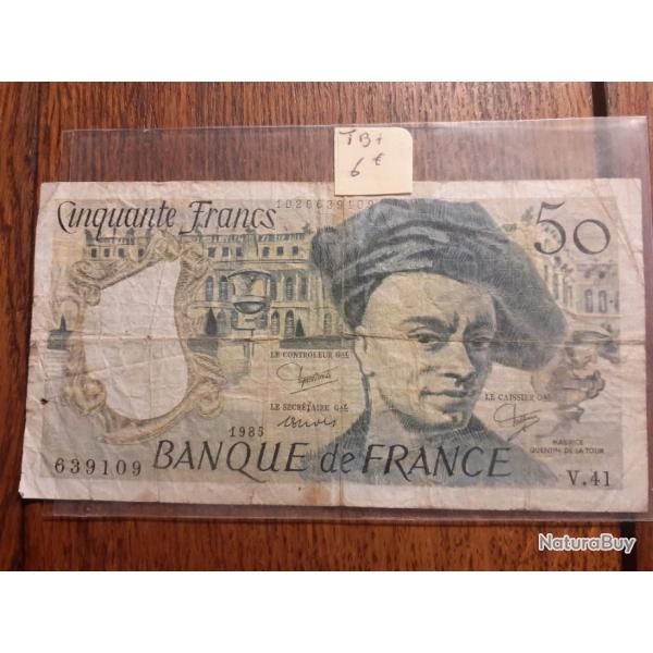 50 francs quentin de la Tour 1985 en tb +