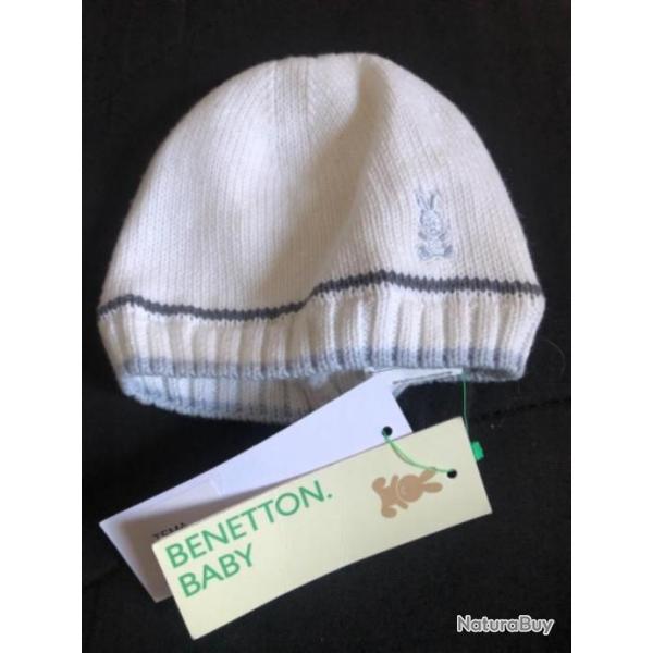 1 bonnet enfant 1 / 3 mois blanc benetton