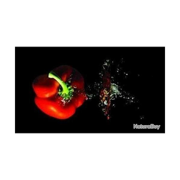 Planche a dcouper en verre gante 52 x 30 cm motif poivron rouge sur fond noir