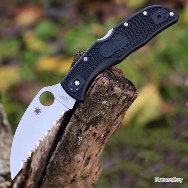 Couteau Spyderco Endela Wharncliffe Serr Lame Acier VG10 Manche FRN Lockback Japan SC243FSWCBK