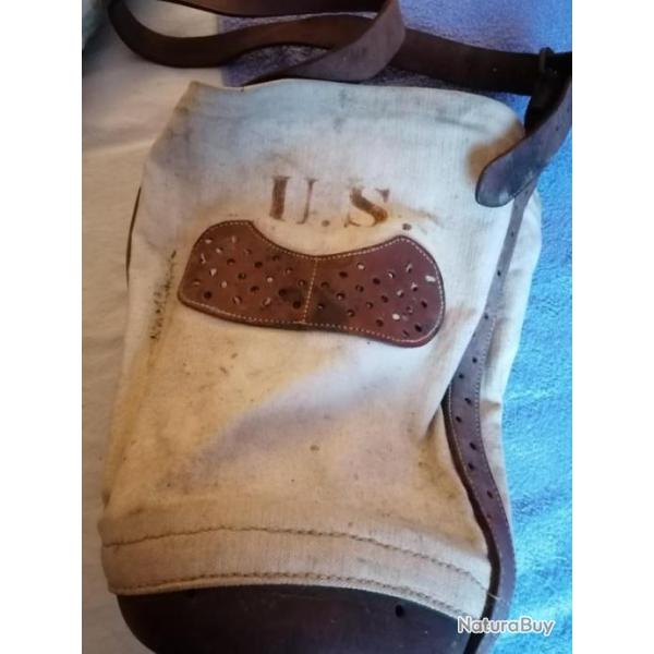 sac pour cheveaux en toile et bretelle en cuir