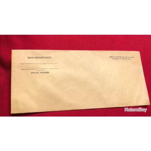 LETTRE enveloppe  US   AIR MAIL WW2 non �crite USA  WAR DEPARTMENT