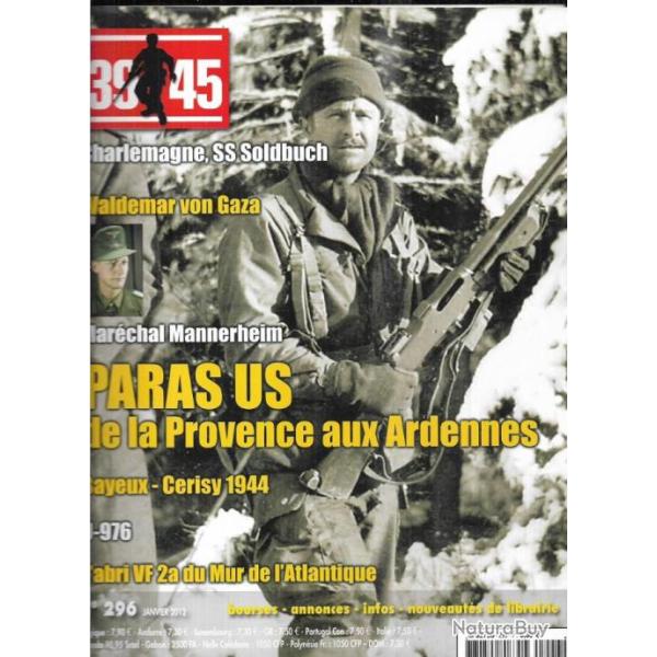 39-45 Magazine 296 u-976, u-boote, charlemagne ss soldbuch, paras us de la provence aux ardennes