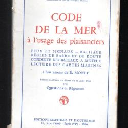 code de la mer &agrave; l'usage des plaisanciers 1965 collector !!