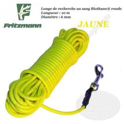 FRITZMANN Longe de recherche au sang Biothane RONDE Orange ou Jaune 10 m&egrave;tres Jaune