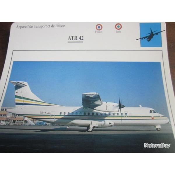 FICHE  AVIATION  TYPE  APPAREIL DE TRANSPORT ET DE LIAISON   /  ATR 42