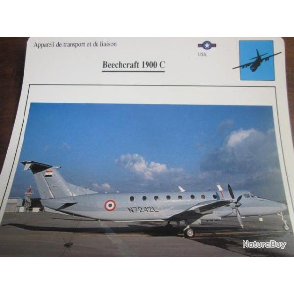 FICHE  AVIATION  TYPE  APPAREIL DE TRANSPORT ET DE LIAISON   /  BEECHCRAFT 1900 C    USA