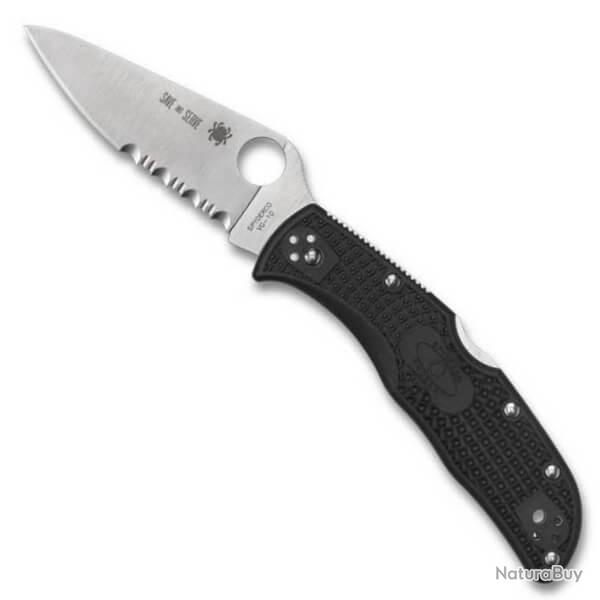 C243FPSBKRD-Couteau de poche Spyderco Endela Thin red line noir